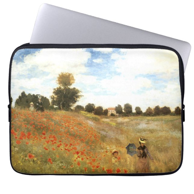 Monets "vallmoåkern i Argenteuill" Laptopskåp Laptop Fodral (Framsidan)