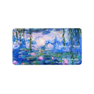 Monets Vatten Lilies Adressetikett
