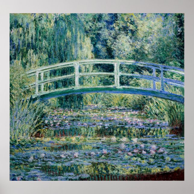 Monets Vatten Lilies och japanska bron Poster (Framsidan)