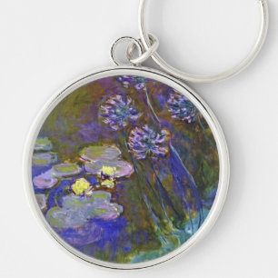 Monets Vatten Lilies Rund Silverfärgad Nyckelring