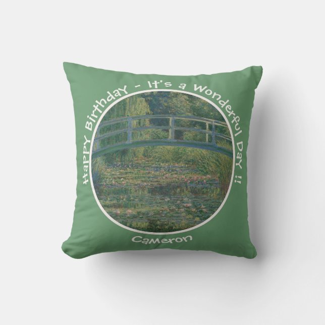 Monets Vatten-Lily Pond och Footbridge Party Items Kudde (Framsida)