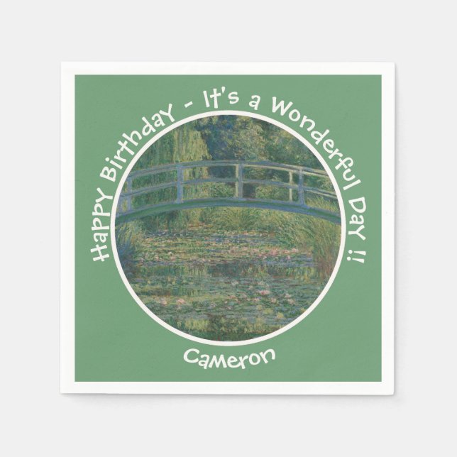 Monets Vatten-Lily Pond och Footbridge Party Items Pappersservett (Framsidan)
