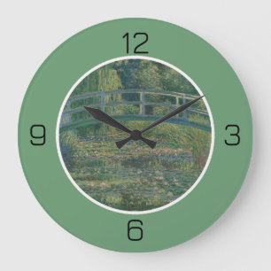 Monets Vatten-Lily Pond och Footbridge Party Items Stor Klocka