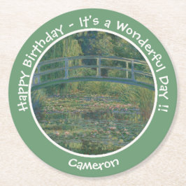 Monets Vatten-Lily Pond och Footbridge Party Items Underlägg Papper Rund