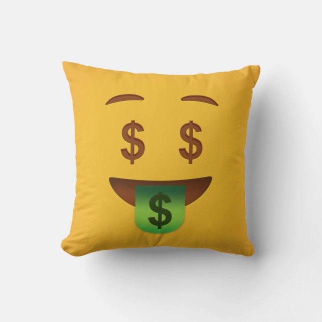 Money Ansikte Emoji   Kudde (Framsida)