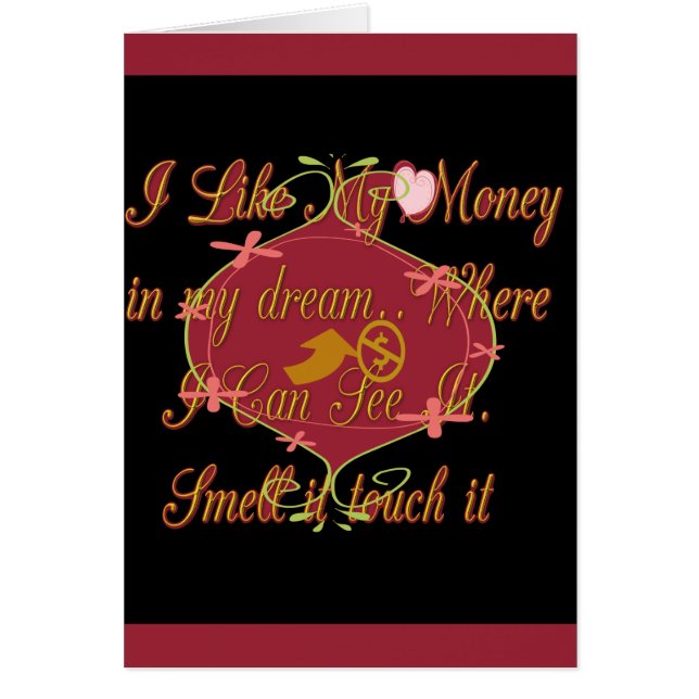 Money Bag Dream Design Hälsningskort (Framsidan)