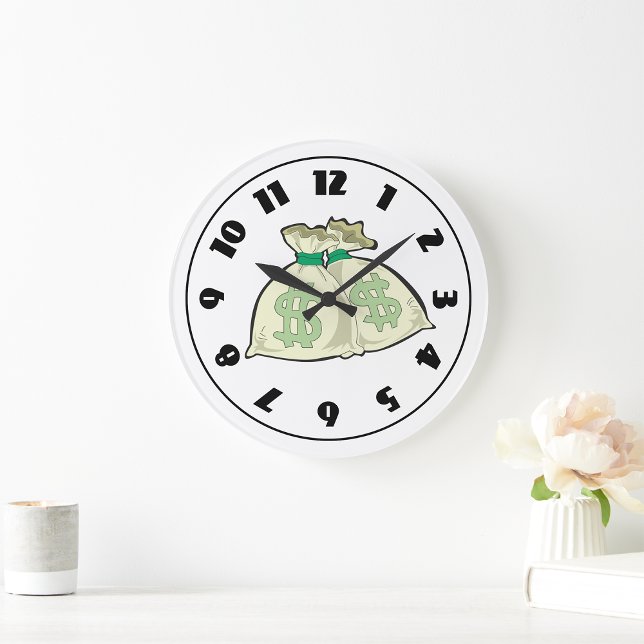Money Bags Clock Stor Klocka (Skapare uppladdad)