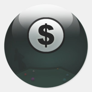 Money Boll Runt Klistermärke