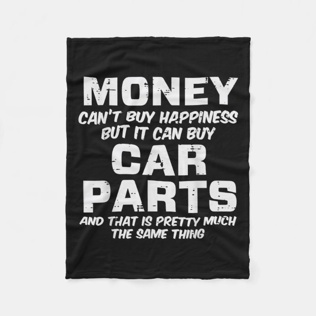 Money Cant Buy Hapness Car Parts Funny Auto Mechan Fleecefilt (Framsidan)