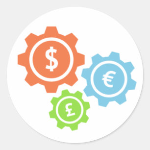 Money Classic Round Sticker Runt Klistermärke