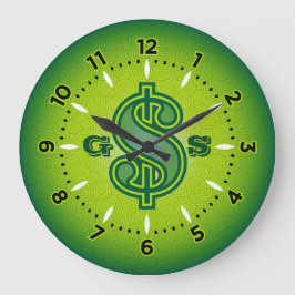 Money Clock - Grönt Stor Klocka