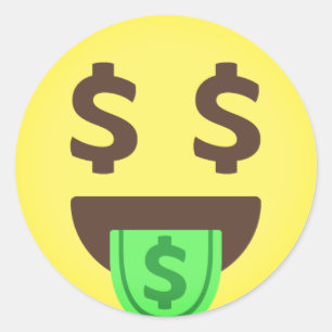 Money Dollar Signs Emoji Runt Klistermärke