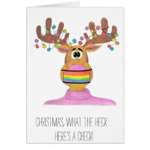 Money Enabled Gift LGBT Rudolph Mask Reindeer Hälsningskort