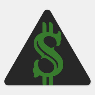 Money Hard Hat Sticker Triangelformat Klistermärke