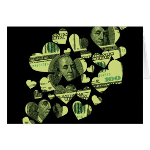 Money Hearts Hälsningskort