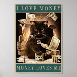 Money kärlek Citat vintage Poster