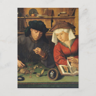 Money Lender och hans fru, 1514 Vykort
