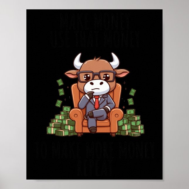 Money Maker Bull Sticker Poster (Framsidan)