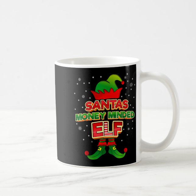 Money Minded Elf Christmas Matching Costumes X-mas Kaffemugg (Höger)