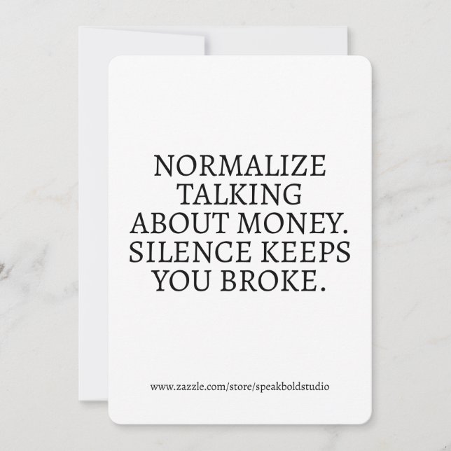 Money Mindset Motivation Card,Gift for Girl Chef Julkort (Framsida)