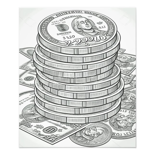 Money Money Money Coloring Poster (Framsidan)