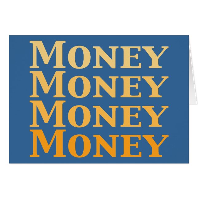 Money Money Money-presentationer Hälsningskort (Framsidan Horizontal)