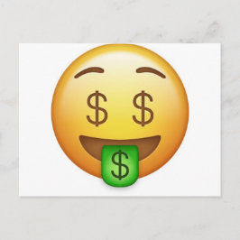 Money Mouth Superskoj Emoji Vykort