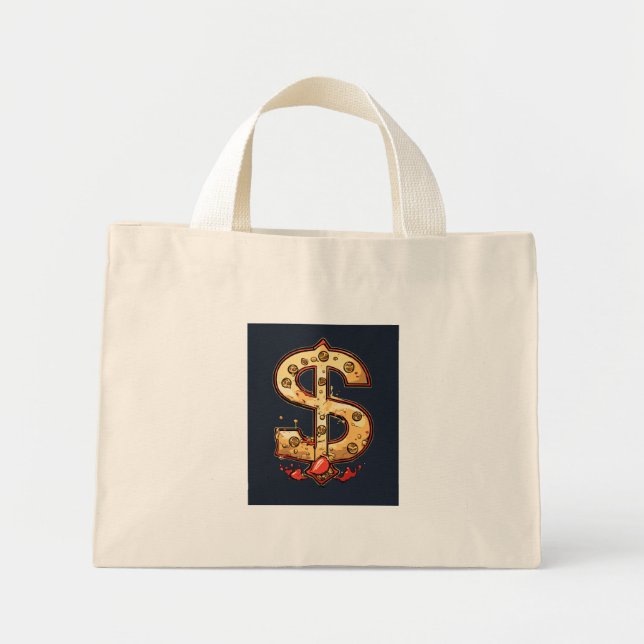 "Money Moves: Dollar Print Shopping bag" Mini Tygkasse (Framsidan)
