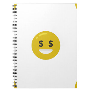 money öga emoji anteckningsbok med spiral