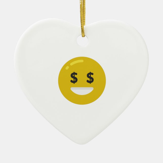 money öga emoji julgransprydnad keramik (Framsidan)