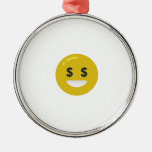 money öga emoji julgransprydnad metall