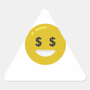 money öga emoji triangelformat klistermärke