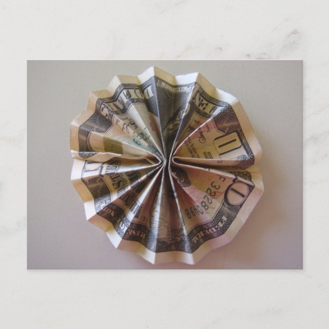 Money Origami Rosette Vykort (Framsida)
