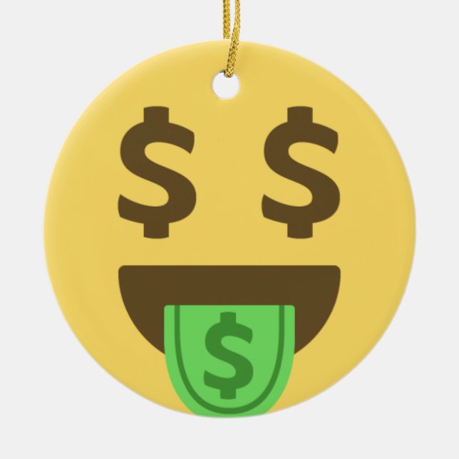 Money&Pengarar Emoji Julgransprydnad Keramik (Framsidan)