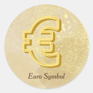 Money Reiki Infused Gult Euro Symbol Runt Klistermärke