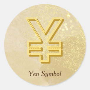 Money Reiki Infused Gult Yen Symbol Runt Klistermärke