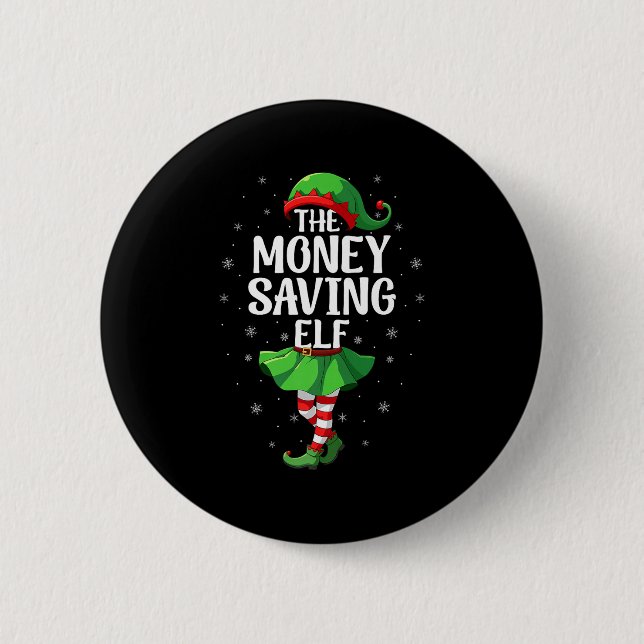 Money Saving Elf Christmas Girls Women Elf Squad X Knapp (Framsida)