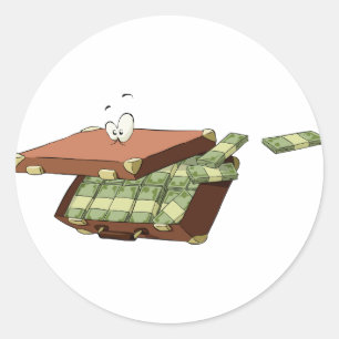 Money Stickers väska Runt Klistermärke