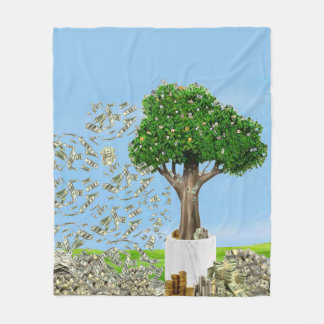 Money Träd Blanket Fleecefilt