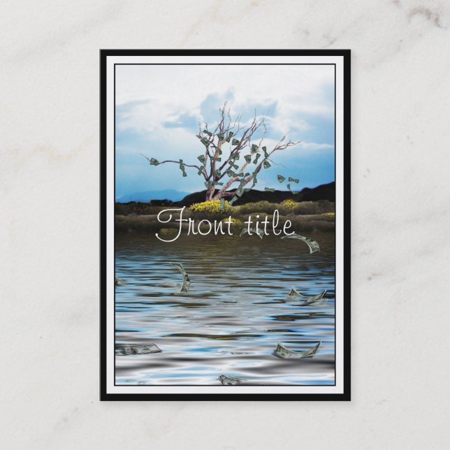 Money Träd på en Windy-dag Visitkort (Framsida)