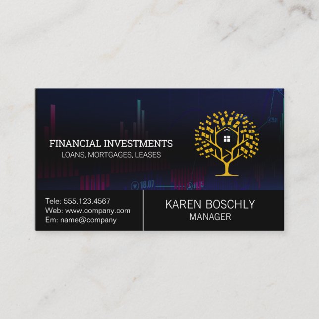 Money Tree Logotyp | Investeringar  Visitkort (Framsida)