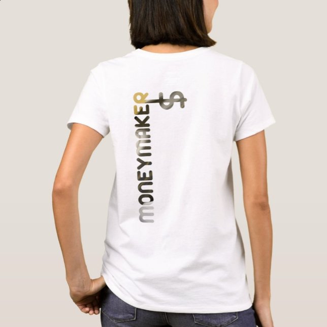MONEYMAKER T-Shirt Trend Abstrakt White Guld (Skapare uppladdad)