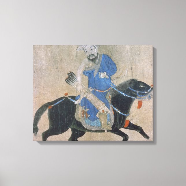 Mongol ärkare på horseback canvastryck (Framsida)