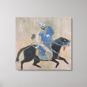 Mongol bågskytt på hästrygg canvastryck