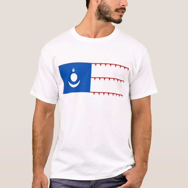 Mongol väldeflagga t shirt (Framsida)