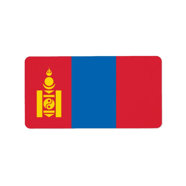 Mongolia flagga adressetikett (Framsidan)