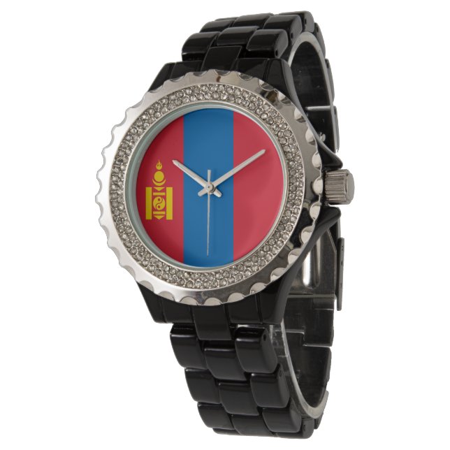 Mongolia flagga armbandsur (Vinklad)