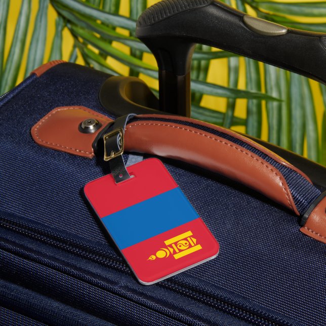 Mongolia flagga bagagebricka (Framsida Insitu 1)