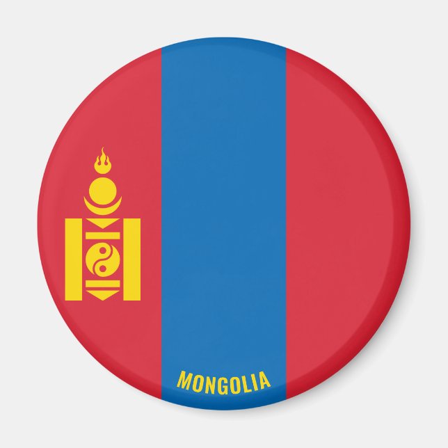 Mongolia Flagga Charming Patriotic Magnet (Framsidan)