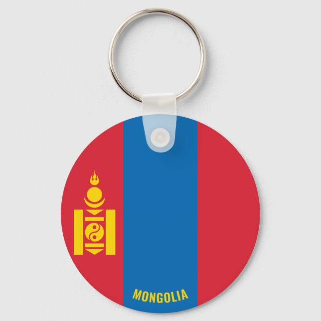 Mongolia Flagga Charming Patriotic Nyckelring (Framsida)